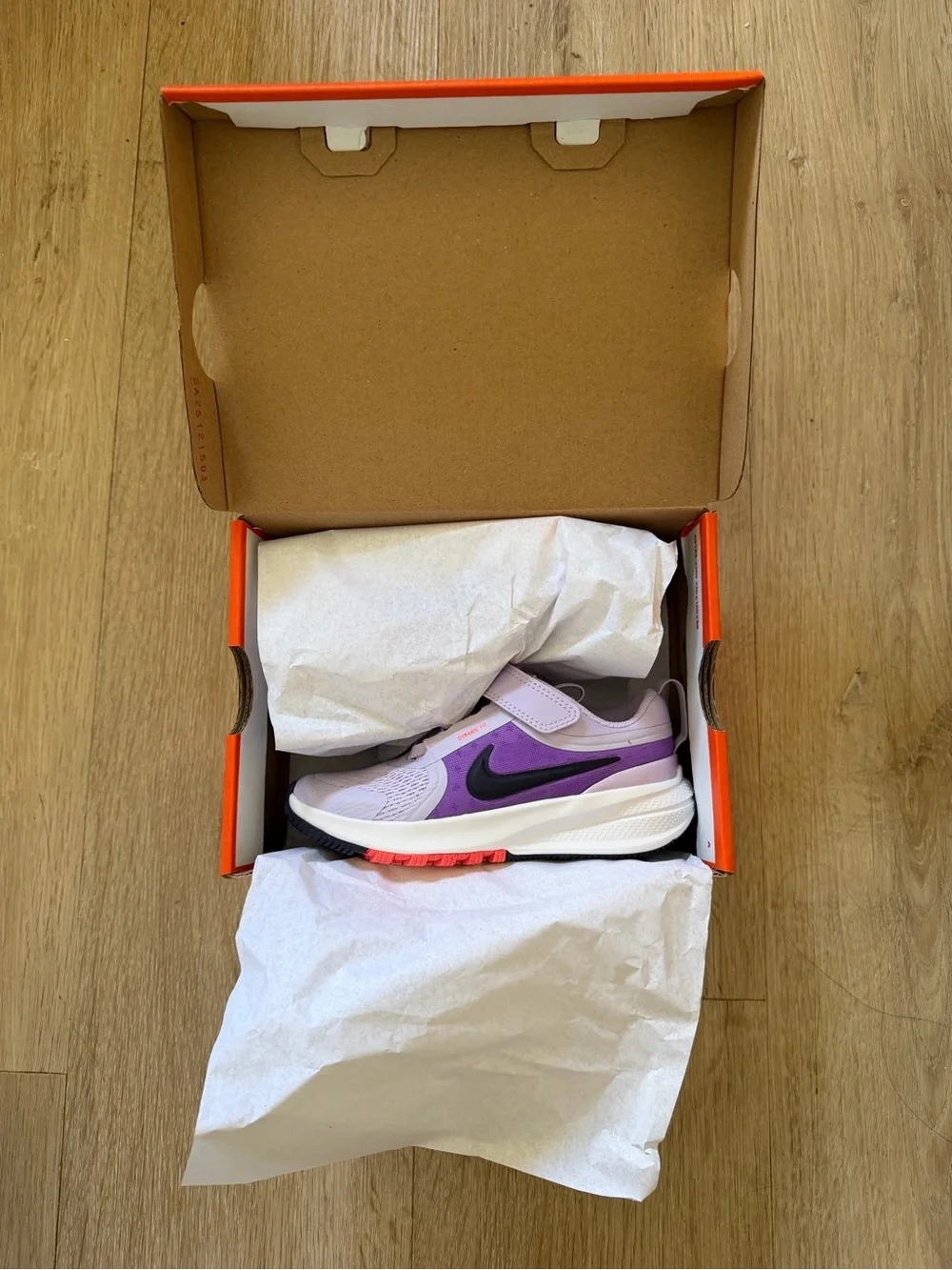 Nike Kids' Lilac and Purple Velcro Sneaker - New with Box
